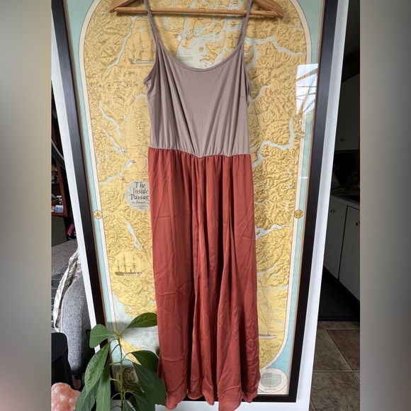 Two tone pumpkin spice slip dress - Picture 1 of 4